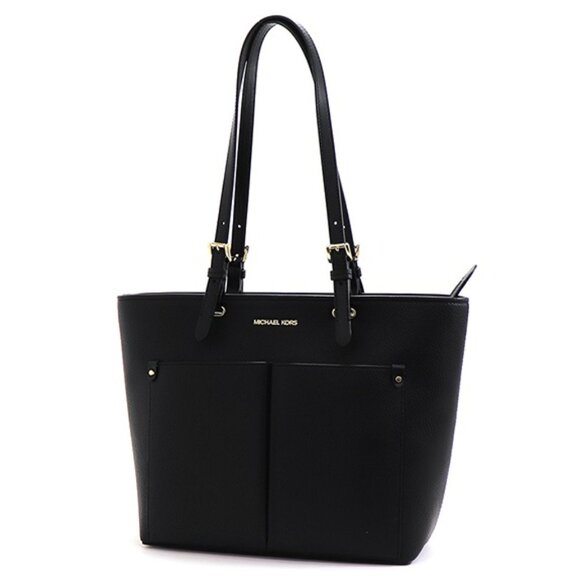 New Michael Kors Jet Set Travel Medium Double Pocket Tote Black - Picture 4 of 5